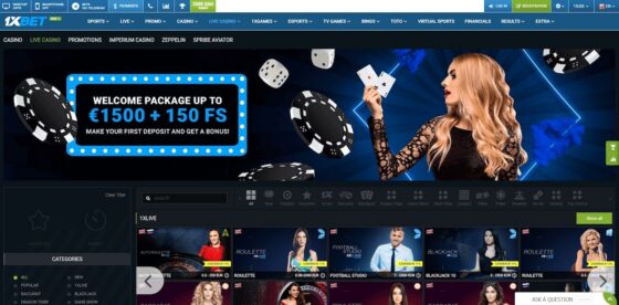 The official website of the casino 1xbet