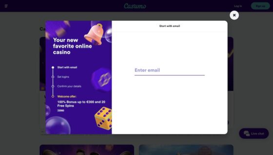 Casumo casino registration
