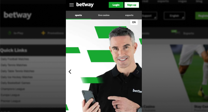 Betway's mobile website